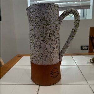 Speckled Ceramic Vase with Handle
